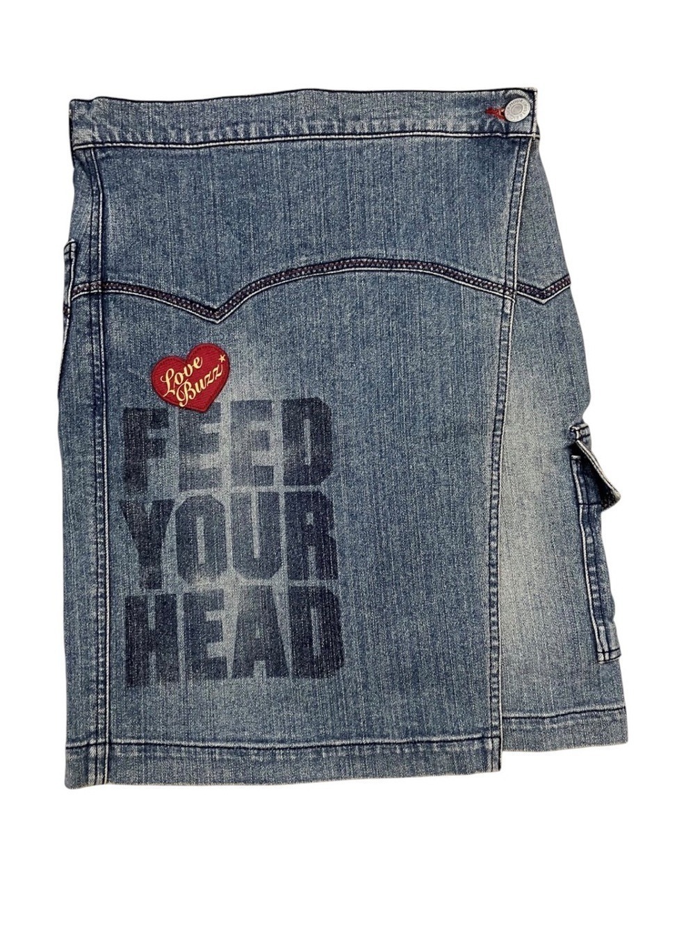 Hysteric Glamour Blue Denim Jeans with Tan Leather Patch - Picture 5 of 6
